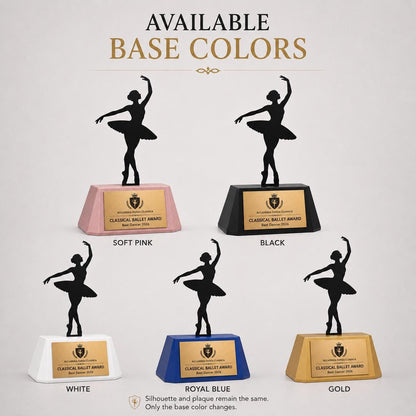 Trofeo Danza Classica Personalizzato - Statuetta Ballerina in Plexiglas Nero - Premio Classical Ballet Award MVP