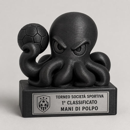 Regalo Portiere Calcio, Statuetta Trofeo Polpo "Mani di Polpo", Decorazione 3D Primo Classificato Torneo, Premio Miglior Portiere Calcio a 5