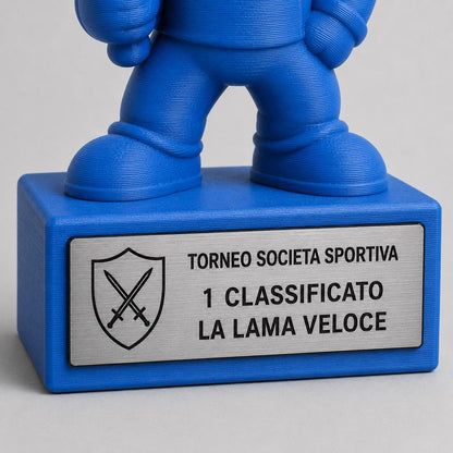 Regalo Scherma Divertente, Statuetta Trofeo "La Lama Veloce", Decorazione 3D Torneo, Premio Schermidore Fioretto Spada Sciabola