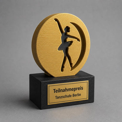 Trofeo Premio Silhouette Danza in Stampa 3D per Scuole di Ballo e Gare Nazionali Elegante Riconoscimento Personalizzabile con Nome Evento