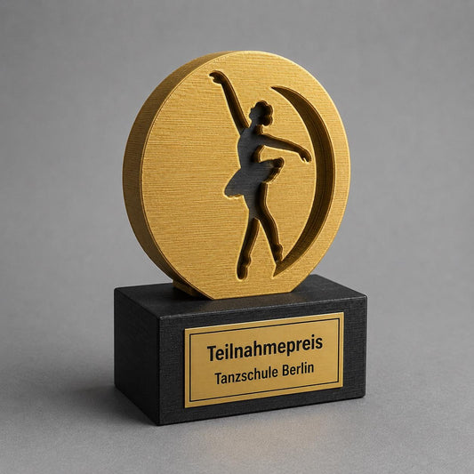 Trofeo Premio Silhouette Danza in Stampa 3D per Scuole di Ballo e Gare Nazionali Elegante Riconoscimento Personalizzabile con Nome Evento