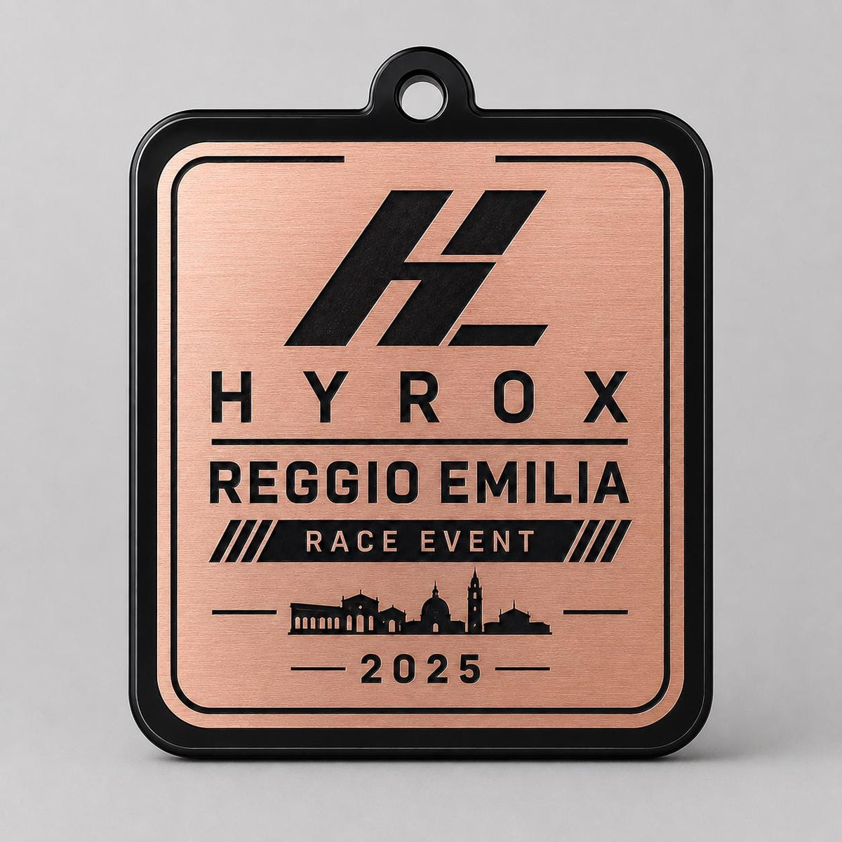 Medaglia quadrata in plexiglas nero 3mm e abs color oro rosa Incisione su Misura misura 6x7cm medaglia personalizzata con incisione laser