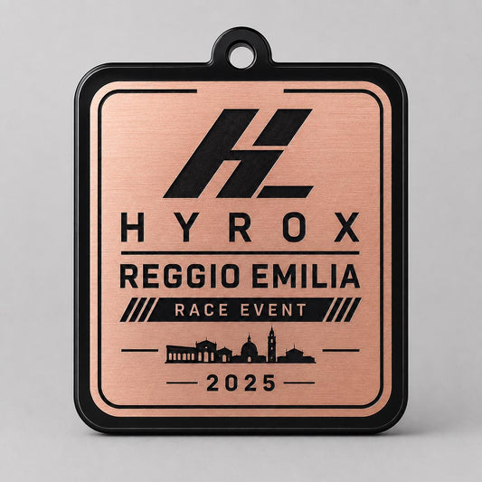 Medaglia quadrata in plexiglas nero 3mm e abs color oro rosa Incisione su Misura misura 6x7cm medaglia personalizzata con incisione laser