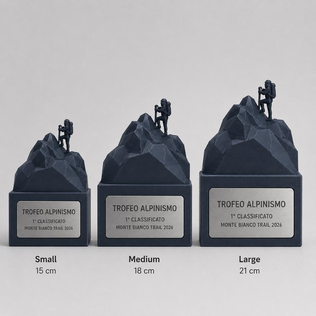 Trofeo alpinismo e Montagna in 3D | Premio montagna scalata Personalizzato | Targa Acciaio Incisa Gara Invernale Club