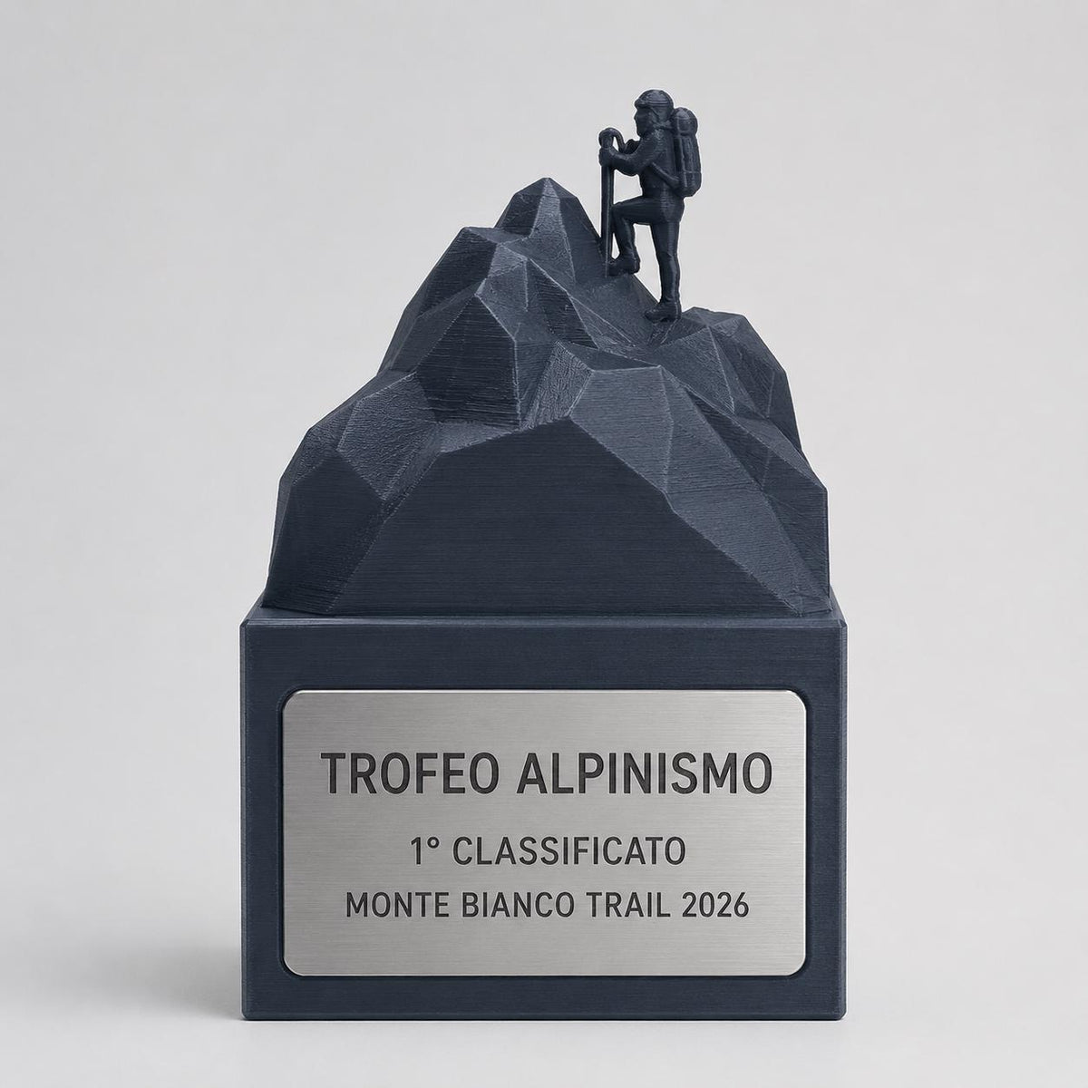 Trofeo alpinismo e Montagna in 3D | Premio montagna scalata Personalizzato | Targa Acciaio Incisa Gara Invernale Club