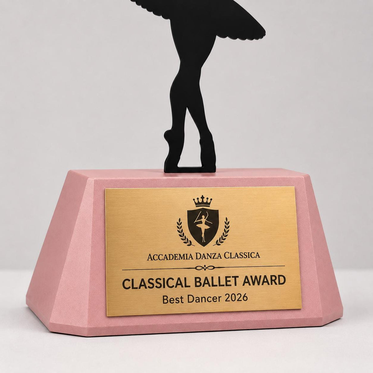 Trofeo Danza Classica Personalizzato - Statuetta Ballerina in Plexiglas Nero - Premio Classical Ballet Award MVP