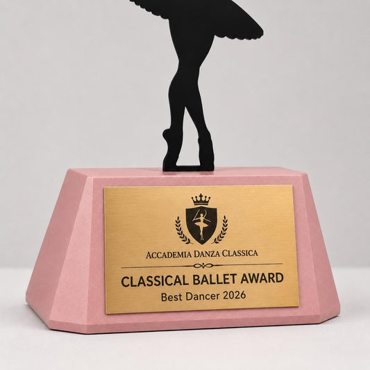 Trofeo Danza Classica Personalizzato - Statuetta Ballerina in Plexiglas Nero - Premio Classical Ballet Award MVP