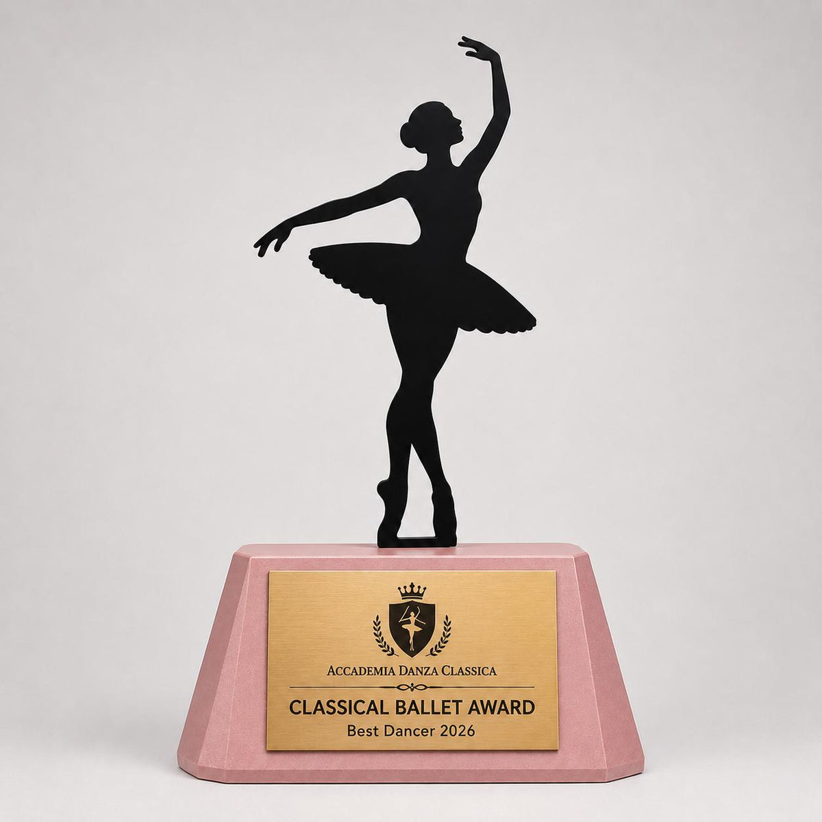 Trofeo Danza Classica Personalizzato - Statuetta Ballerina in Plexiglas Nero - Premio Classical Ballet Award MVP