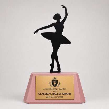 Trofeo Danza Classica Personalizzato - Statuetta Ballerina in Plexiglas Nero - Premio Classical Ballet Award MVP