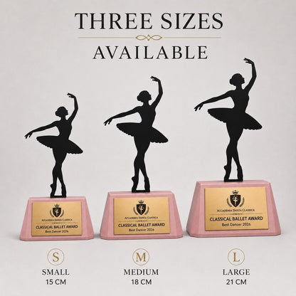 Trofeo Danza Classica Personalizzato - Statuetta Ballerina in Plexiglas Nero - Premio Classical Ballet Award MVP