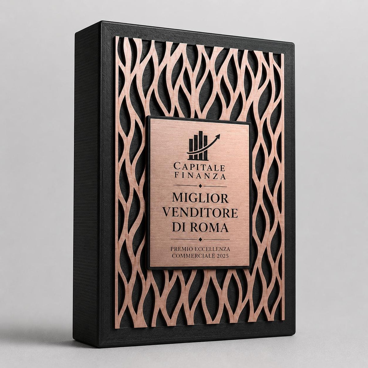 Targa verticale Premium Partner Personalizzata Piastra Effetto Spazzolato-premio moderno con incisione laser effetto acciaio oro o oro rosa