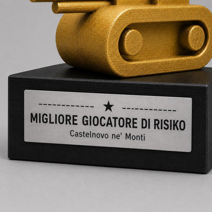 Trofeo personalizzato risiko personalizzato. premio per gioco da tavolo miglior giocatore misure small medium large in stampa 3d incisione