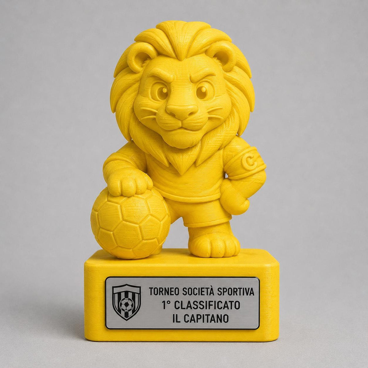 Regalo Capitano Calcio, Statuetta Trofeo Leone con Fascia e Pallone, Decorazione 3D Leader Squadra, Premio Primo Classificato Il Capitano