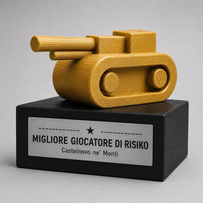 Trofeo personalizzato risiko personalizzato. premio per gioco da tavolo miglior giocatore misure small medium large in stampa 3d incisione