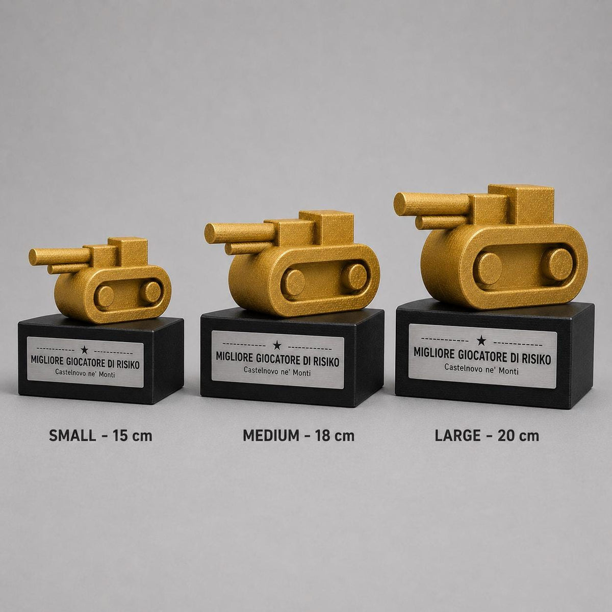 Trofeo personalizzato risiko personalizzato. premio per gioco da tavolo miglior giocatore misure small medium large in stampa 3d incisione