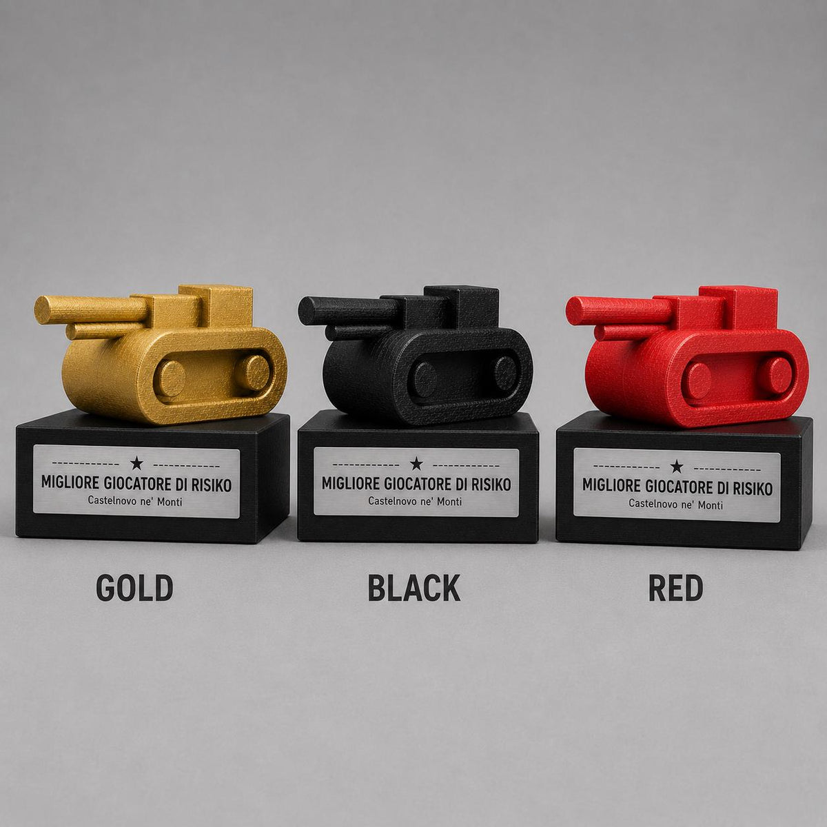 Trofeo personalizzato risiko personalizzato. premio per gioco da tavolo miglior giocatore misure small medium large in stampa 3d incisione