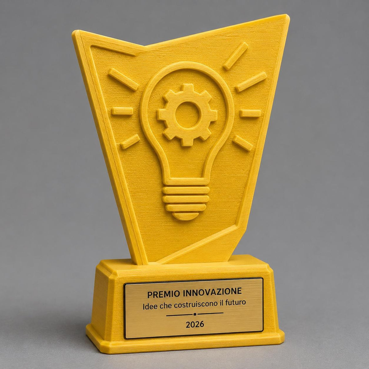 Trofeo Premio Innovazione personalizzato – Stampa 3D , premio aziendale con targhetta incisa, regalo collega