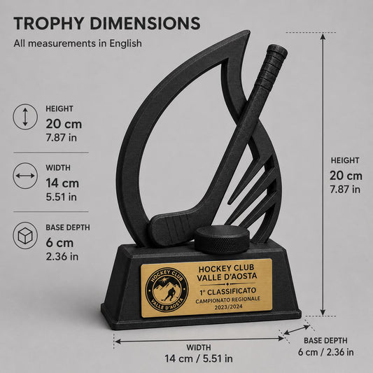 Trofeo Personalizzato in Stampa 3D, Premio hockeycon Targhetta Oro spazzolato abs, Riconoscimento Moderno cricket championship