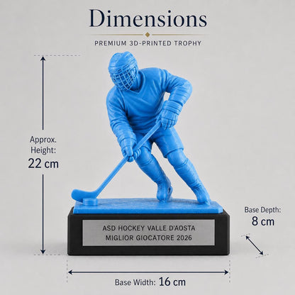 Trofeo Personalizzato in Stampa 3D, Premio hockeycon Targhetta Oro spazzolato abs, Riconoscimento Moderno cricket championship