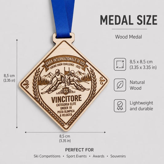 Medaglia Personalizzata quadrata – Incisione su Misura misura 7x7cm