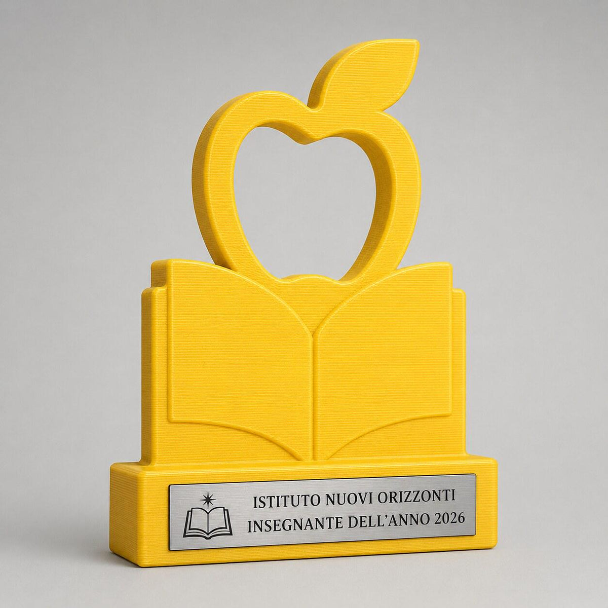 Trofeo Insegnante dell’Anno Personalizzato, Premio Docente con Logo e Targhetta Acciaio