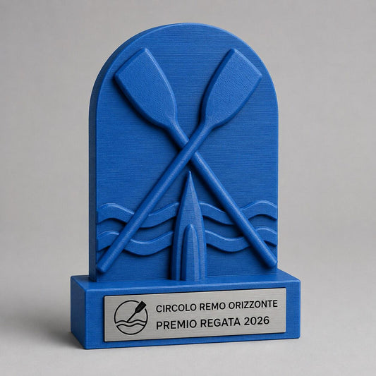 Trofeo Canottaggio Personalizzato, Premio Regata e Club di Remo con Logo e Targhetta Acciaio