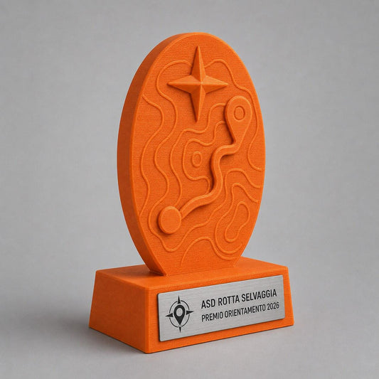Trofeo Orienteering Personalizzato, Premio Corsa d’Orientamento con Logo e Targhetta Acciaio