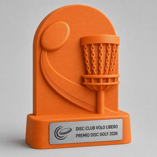 Trofeo Disc Golf Personalizzato, Premio Torneo Frisbee Golf con Logo e Targhetta Acciaio