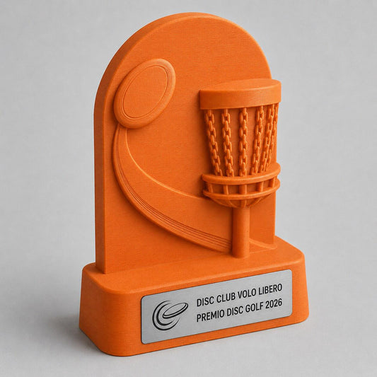 Trofeo Disc Golf Personalizzato, Premio Torneo Frisbee Golf con Logo e Targhetta Acciaio