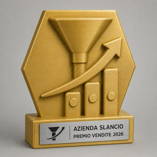 Trofeo Miglior Venditore Personalizzato, Premio Top Sales Aziendale con Logo e Targhetta Acciaio
