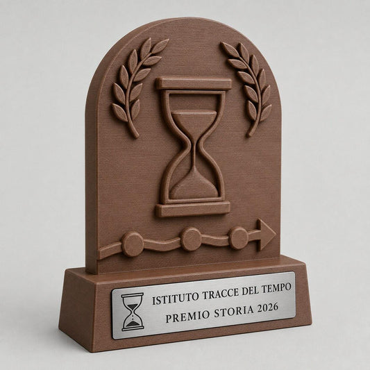 Trofeo Storia Personalizzato, Premio Olimpiadi Scolastiche con Timeline, Logo e Targhetta Acciaio