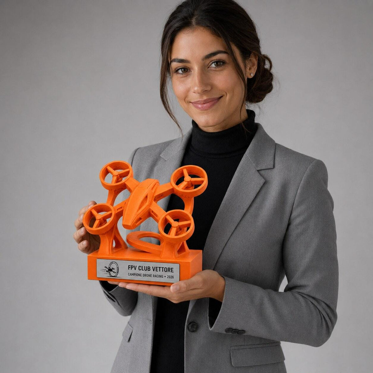 Trofeo Drone Racing 3D Personalizzato, Premio FPV con Logo e Targhetta Acciaio