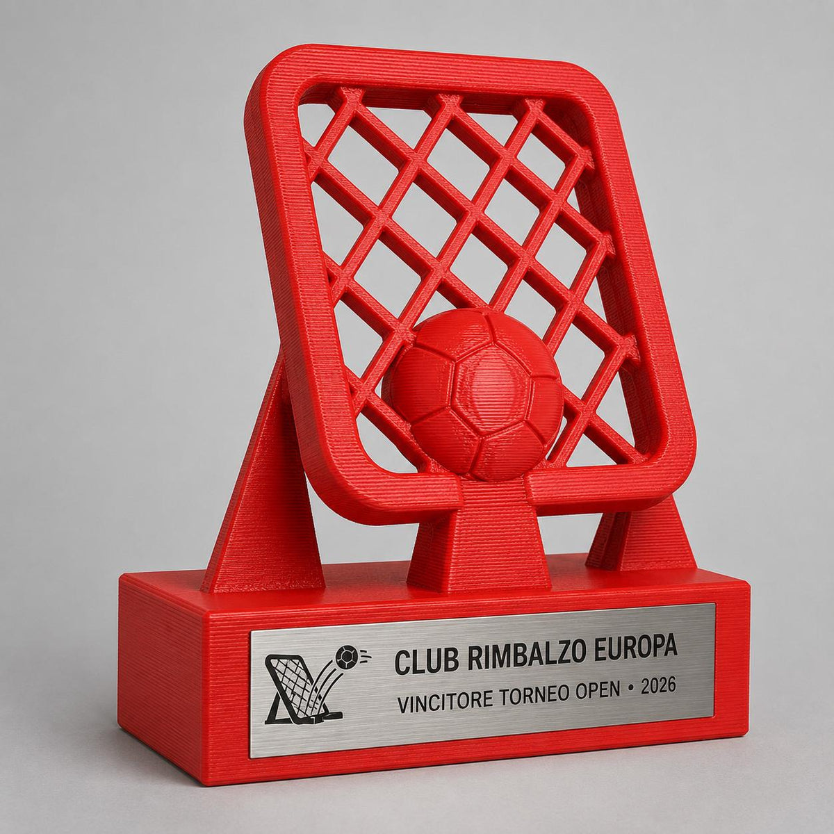 Trofeo Tchoukball 3D Personalizzato, Premio Torneo con Telaio di Rimbalzo, Logo e Targhetta Acciaio