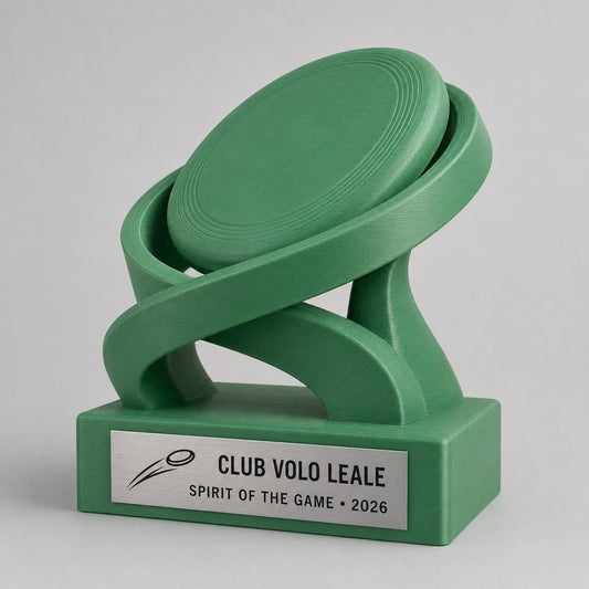 Trofeo Ultimate Frisbee 3D Personalizzato, Premio Spirit of the Game con Logo e Targhetta Acciaio
