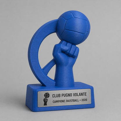 Trofeo Faustball 3D Personalizzato, Premio Fistball per Torneo e Club con Logo e Targhetta Acciaio