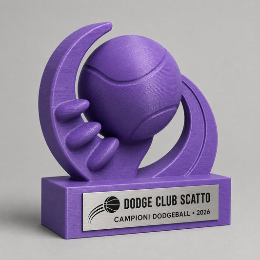 Trofeo Dodgeball 3D Personalizzato, Premio Palla Prigioniera per Squadra con Logo e Targhetta Acciaio