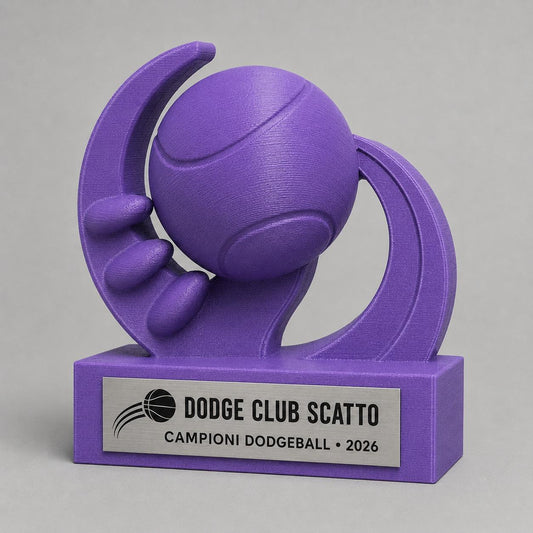 Trofeo Dodgeball 3D Personalizzato, Premio Palla Prigioniera per Squadra con Logo e Targhetta Acciaio