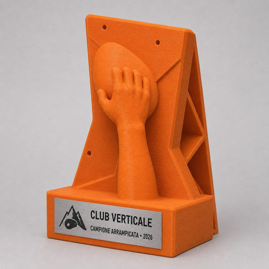 Trofeo Arrampicata Sportiva 3D Personalizzato, Premio Climbing e Boulder con Logo e Targhetta Acciaio