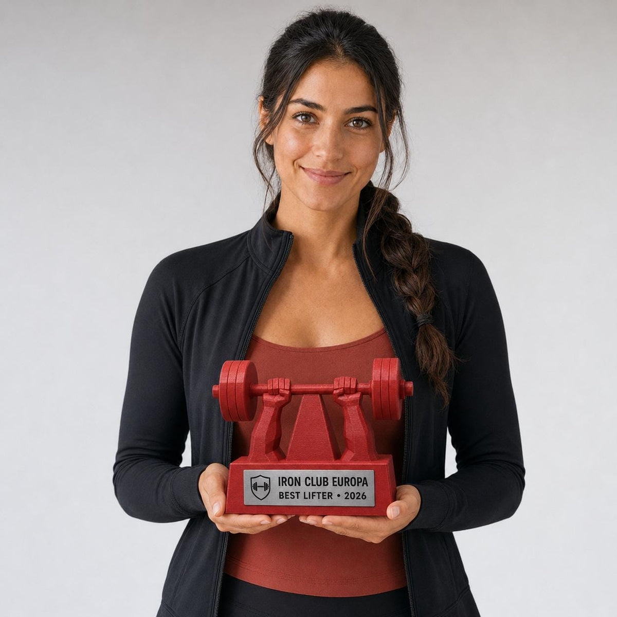 Trofeo Powerlifting 3D Personalizzato, Premio Best Lifter e Pesistica con Logo e Targhetta Acciaio