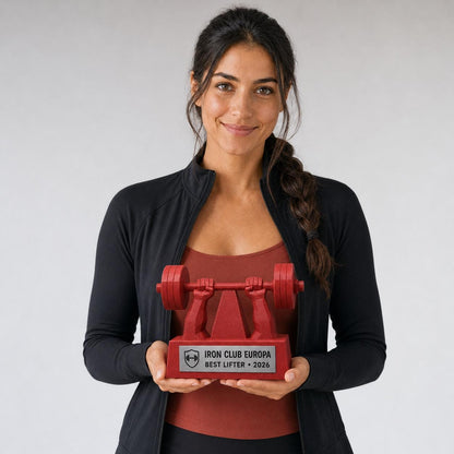 Trofeo Powerlifting 3D Personalizzato, Premio Best Lifter e Pesistica con Logo e Targhetta Acciaio