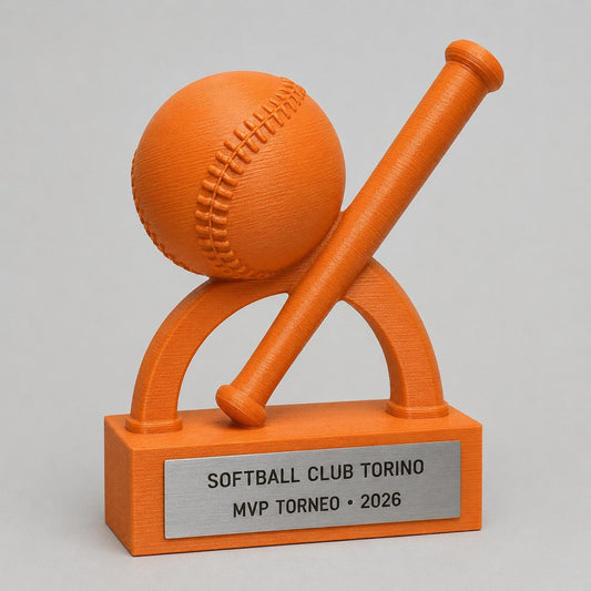 Trofeo Softball 3D Personalizzato, Premio MVP per Torneo e Squadra con Logo e Targhetta Acciaio