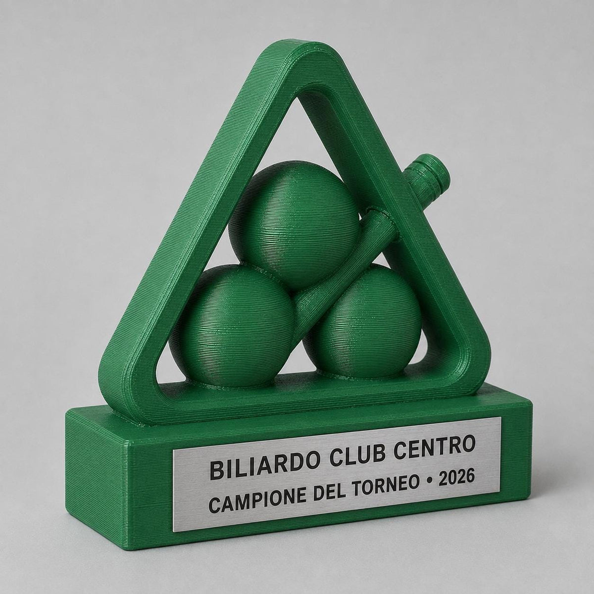 Trofeo Biliardo 3D Personalizzato, Premio Pool e Snooker per Torneo con Logo e Targhetta Acciaio