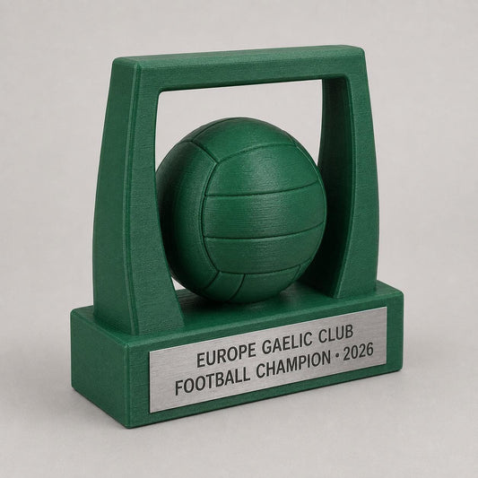 Trofeo Football Gaelico 3D Personalizzato, Premio Gaelic Football per Club con Logo e Targhetta Acciaio