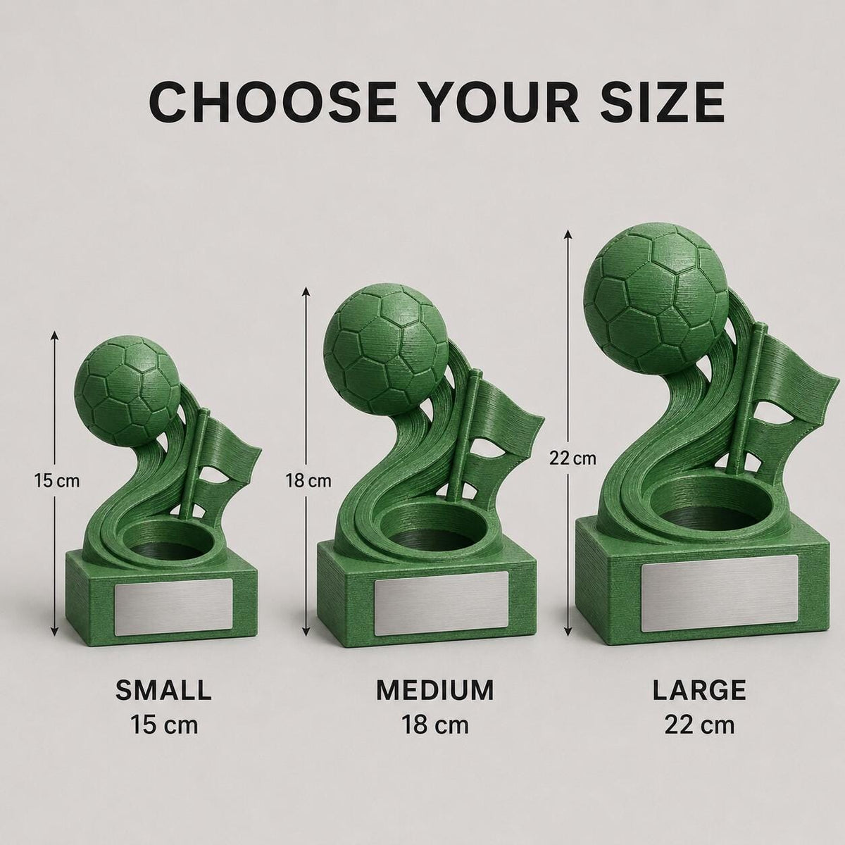 Trofeo Footgolf Personalizzato, Premio per Torneo e Club con Logo e Targhetta Effetto Acciaio