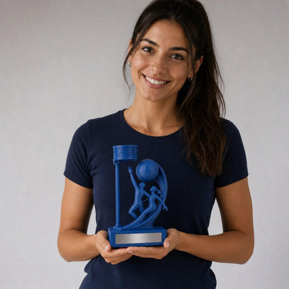 Trofeo Korfball Personalizzato, Premio Korfbal per Torneo e Club con Logo e Targhetta Effetto Acciaio