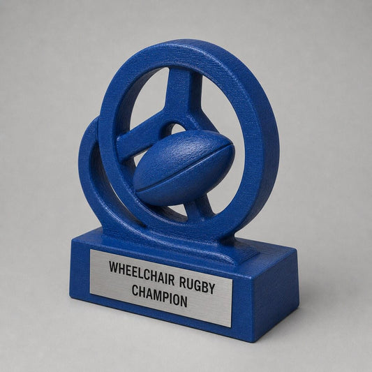 Trofeo Rugby in Carrozzina Personalizzato, Premio Wheelchair Rugby per Torneo e Club con Logo