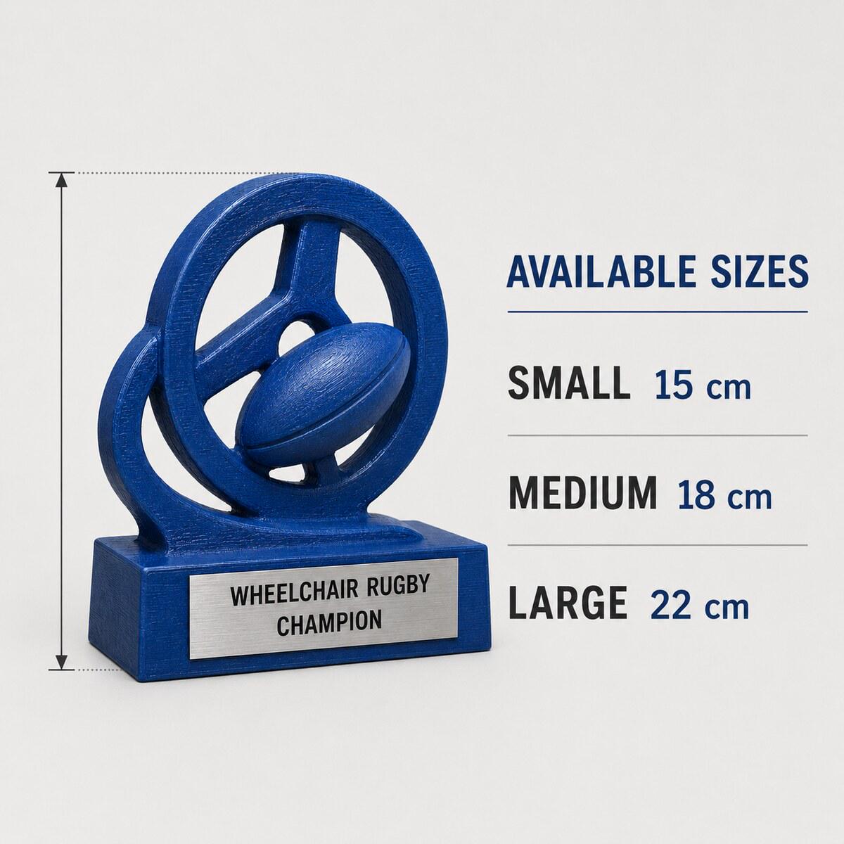 Trofeo Rugby in Carrozzina Personalizzato, Premio Wheelchair Rugby per Torneo e Club con Logo