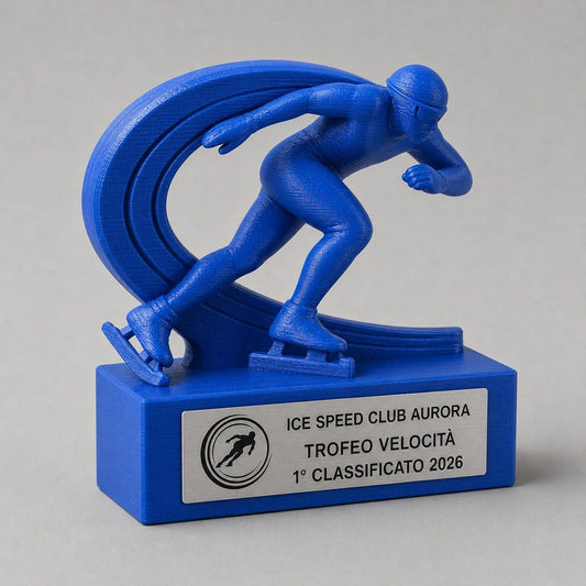Trofeo Pattinaggio di Velocità Personalizzato, Premio Speed Skating per Gara e Club con Logo e Targhetta