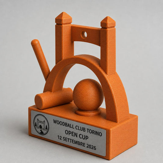 Trofeo Woodball Personalizzato, Premio Gara e Club con Mazza, Porta, Logo e Targhetta