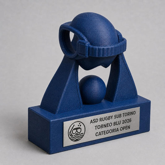 Trofeo Rugby Subacqueo Personalizzato, Premio Torneo e Club con Logo e Targhetta